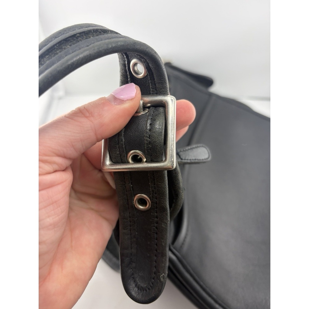 Vintage Coach Legacy Studio Flap Crossbody Messenger Bag Black Leather 9144 - Picture 6 of 12